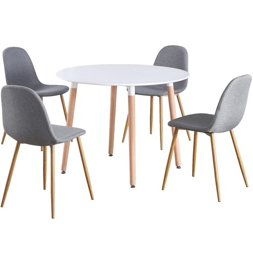 Round dining table chair set - dining,