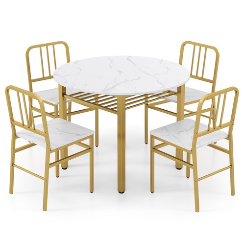 Piece dining table set round - 5,