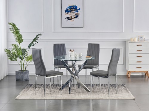 Dining table set round - table,