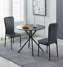 Dining Set, Small Black Round