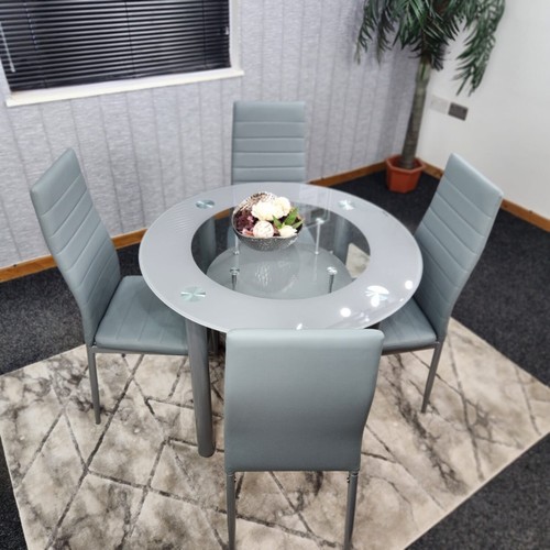 Round glass grey kitchen - grey,