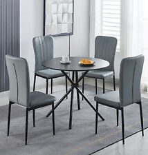 Dining Set, Black Round