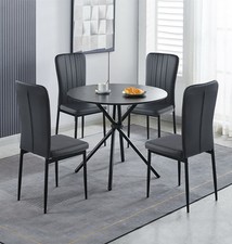 Dining Set, Small Black Round