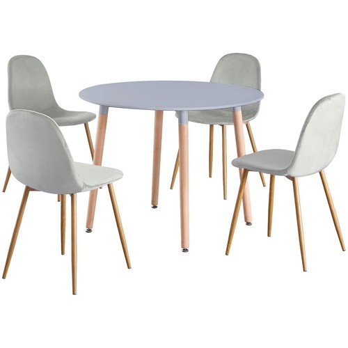 Round seat grey dinner table - 4,