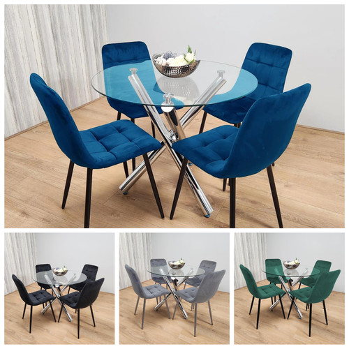 Round glass dining table - round,