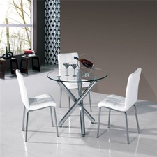 Round Glass Dining Table with