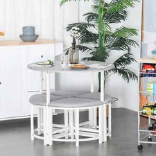 Round Dining Table Set 4Stools